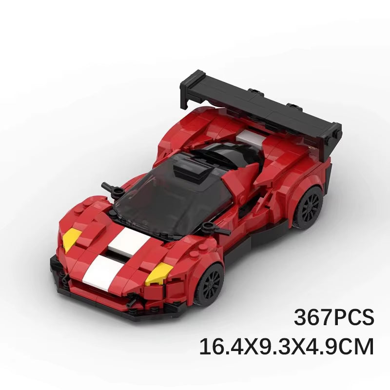 MOC Bricks 367Pcs F8 Tributo Technical Car Speed Champion Racer Building Block Sports Supercar World Famous Vehicle Model Kids