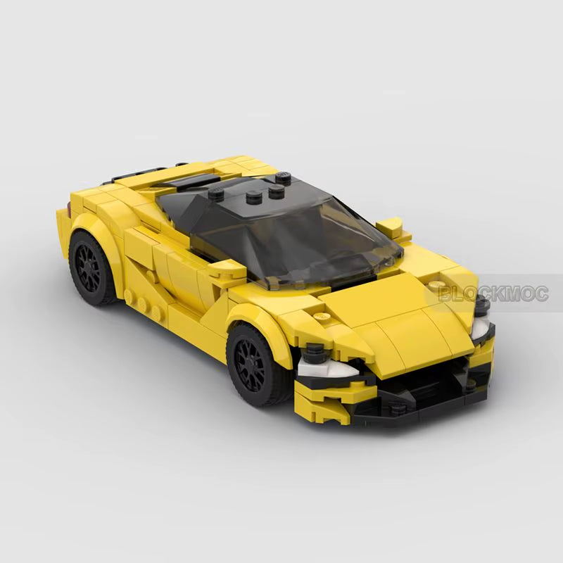 MOC Bricks Yellow 720S Racing Sports Car Vehicle Speed Champion Racer Building Blocks Sets Toys for Children