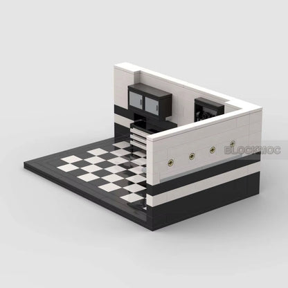 MOC Classic City Garage Scene Block Modylar Buildings Mode Education Eniahtenment Track Display Stage Birthday Toys Brick Gift