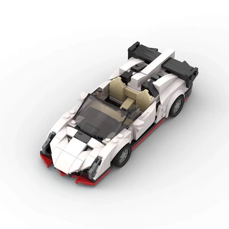 MOC Brick Poison V2 Racing Sports Car Technical Vehicle Speed Champion Racer Building Blocks Creative Garage Toys for Boys