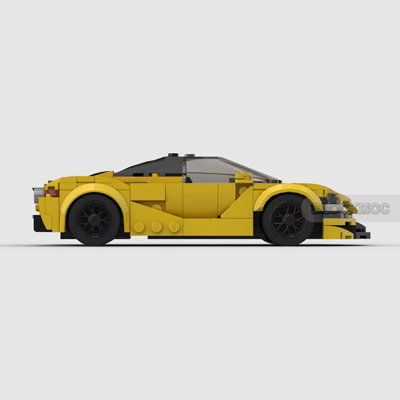 MOC Bricks Yellow 720S Racing Sports Car Vehicle Speed Champion Racer Building Blocks Sets Toys for Children