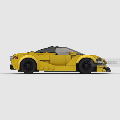 MOC Bricks Yellow 720S Racing Sports Car Vehicle Speed Champion Racer Building Blocks Sets Toys for Children