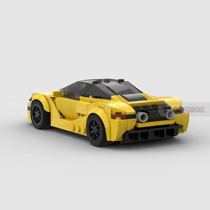 MOC Bricks Yellow 720S Racing Sports Car Vehicle Speed Champion Racer Building Blocks Sets Toys for Children