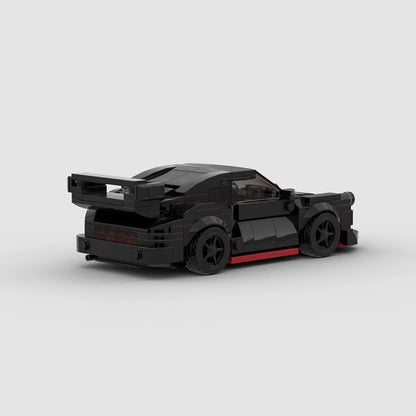 MOC Bricks Porscheed911 RWB Widebody Black Mini Racing Model Sports Car Speed Champion Racers Building Blocks Sets Toys