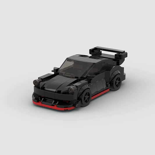 MOC Bricks Porscheed911 RWB Widebody Black Mini Racing Model Sports Car Speed Champion Racers Building Blocks Sets Toys