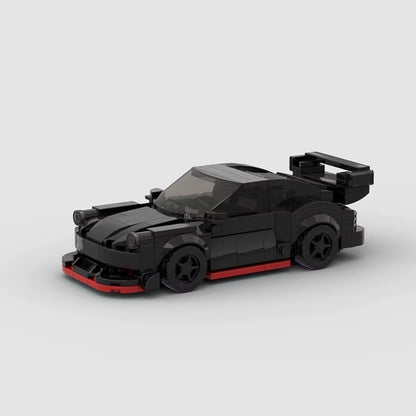 MOC Bricks Porscheed911 RWB Widebody Black Mini Racing Model Sports Car Speed Champion Racers Building Blocks Sets Toys