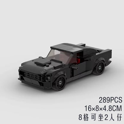 MOC Bricks Mustang Car Racing Model Speed Champions Super Race F1 Classical Vehicle Technical Building Block Toys City Gift