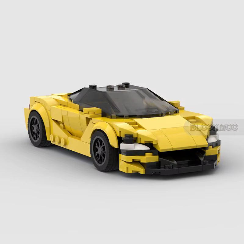 MOC Bricks Yellow 720S Racing Sports Car Vehicle Speed Champion Racer Building Blocks Sets Toys for Children