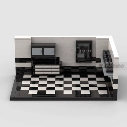 MOC Classic City Garage Scene Block Modylar Buildings Mode Education Eniahtenment Track Display Stage Birthday Toys Brick Gift